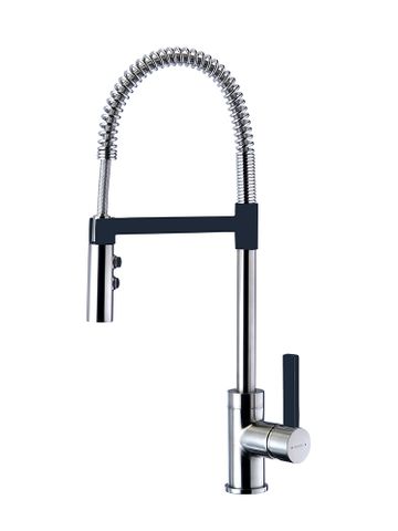 GASTON SINK MIXER BRUSHED CHROME & BLACK