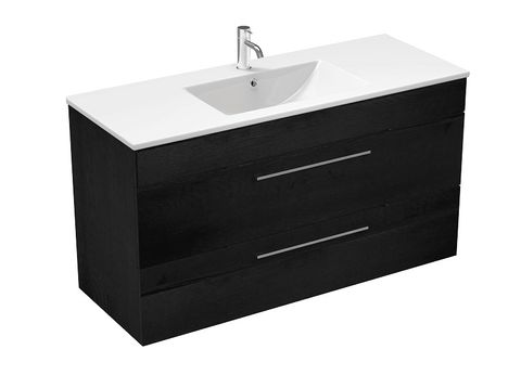 MIA 1200 2 DRW FLOOR/WALL VANITY BLACK OAK