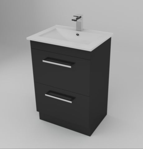 600 BERLINO 2DRW FLOOR VANITY BLACK