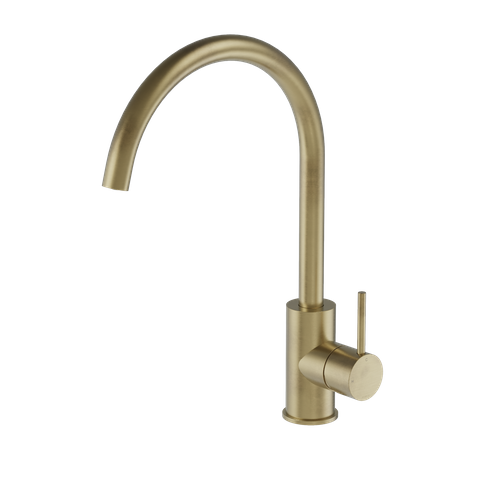 BUDDY KITCHEN MIXER ROUND SPOUT BR BRASS