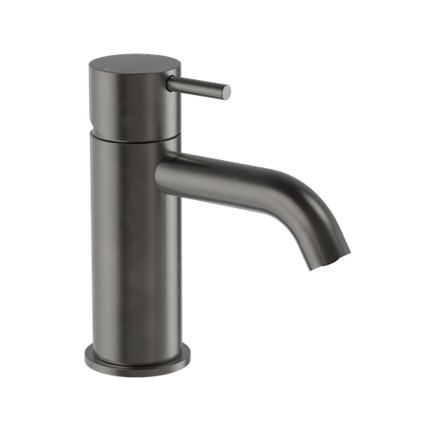 BUDDY LOW CURVED SPOUT BASIN MIXER AGED IRON / GUNMETAL