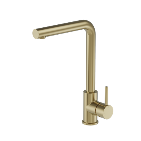 BUDDY KITCHEN MIXER STRAIGHT SPOUT WITH PULL OUT SPRAY BRUSHED BRASS PVD