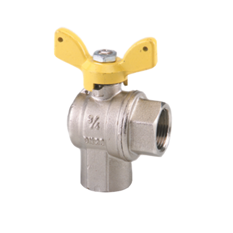 GAS ANGLE BALL VALVE FEMALE 15MM