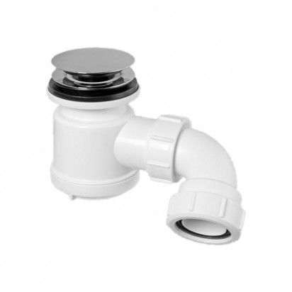 LOW LEVEL 40MM BATH CLICKER WASTE & TRAP CHROME