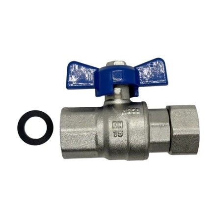 BALL VALVE T HANDLE FEMALE SWIVEL 15MM
