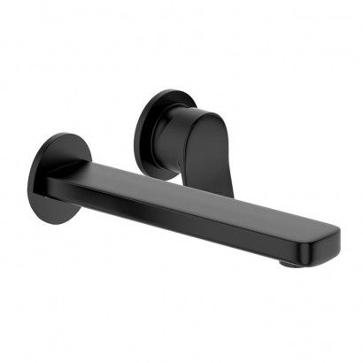 BRIM WALL MOUNT BASIN MIXER 180MM TRIM MATT BLK