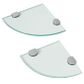 GLASS CORNER SHELVES ROUND - PAIR