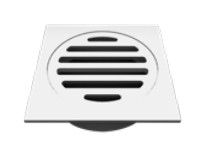 FLOOR WASTE STD BRASS SQ 80X25 PUSH IN CP