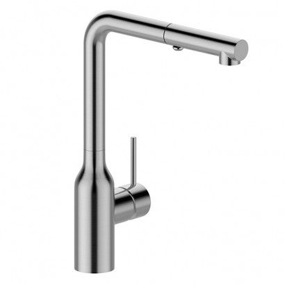 ELEMENTI SQUARE KITCHEN MIXER WITH PULL OUT SPRAY 304 STAINLESS STEEL