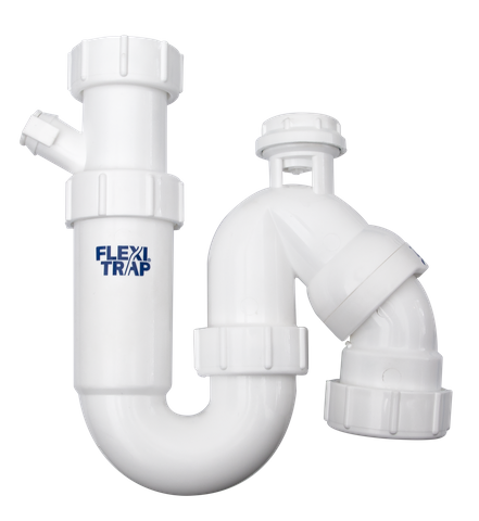 DUX P&S COMPACT VENTED TELESCOPIC TRAP w SUPPL INLET 40MM