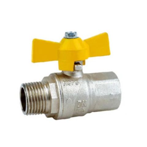 GAS BALL VALVE 20MM T HANDLE M&F